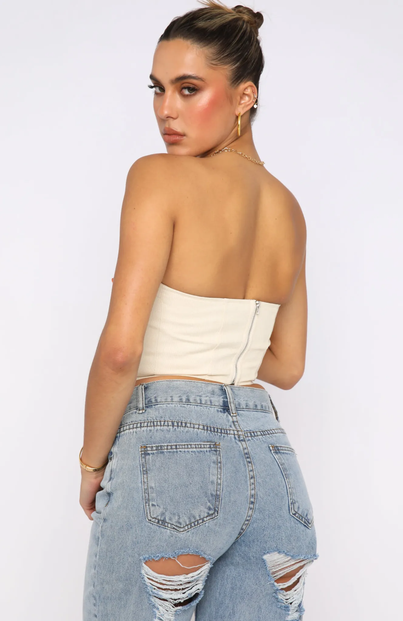 Shirts & Blouses | White Fox Boutique First Take Strapless Corset Beige nude