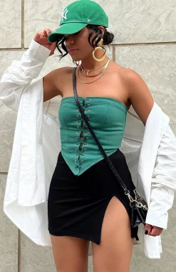Shirts & Blouses | White Fox Boutique First Take Strapless Corset Fern green