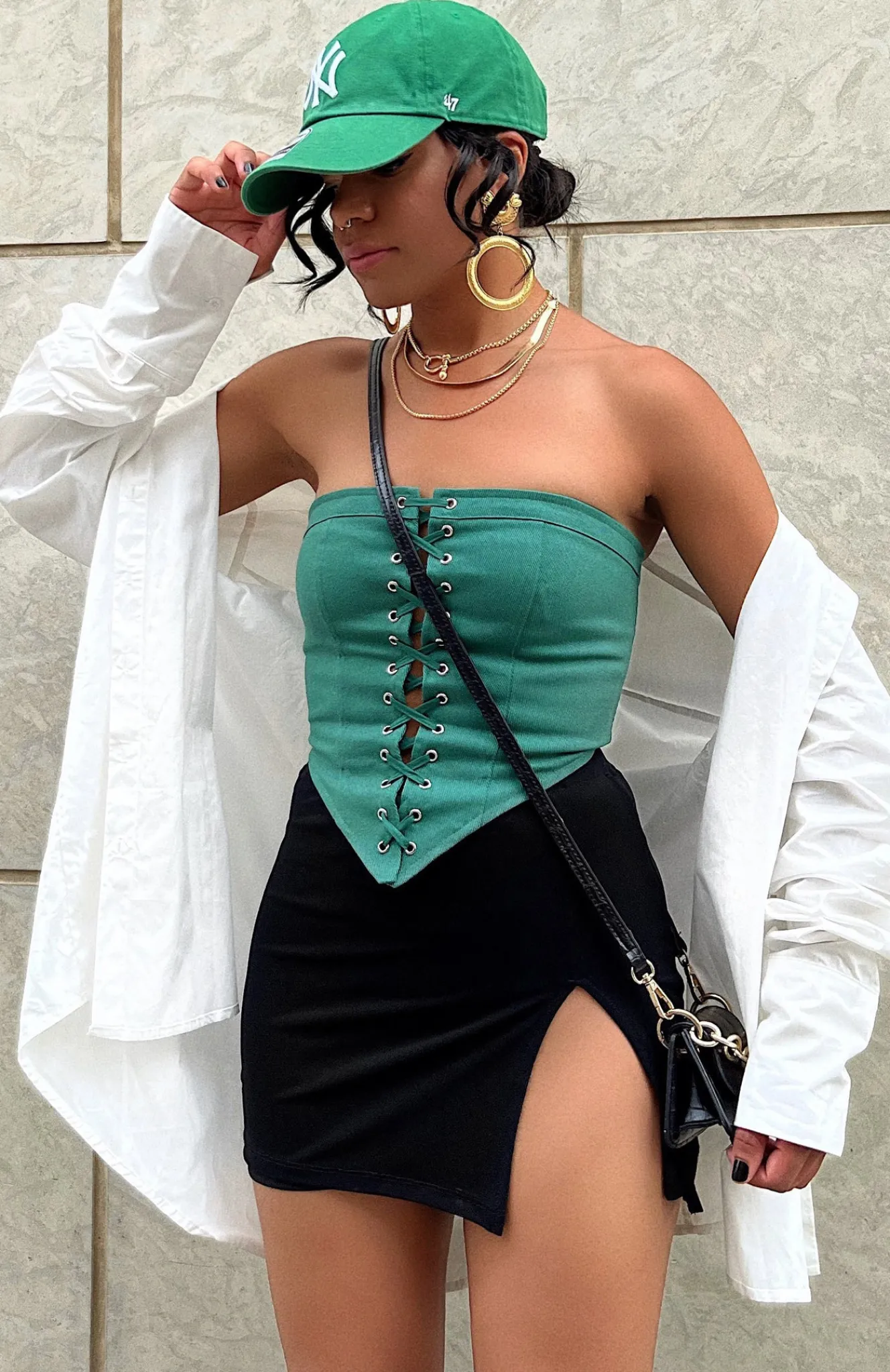 Shirts & Blouses | White Fox Boutique First Take Strapless Corset Fern green