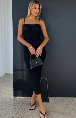 Formal Dresses | White Fox Boutique Flirty Feeling Midi Dress black
