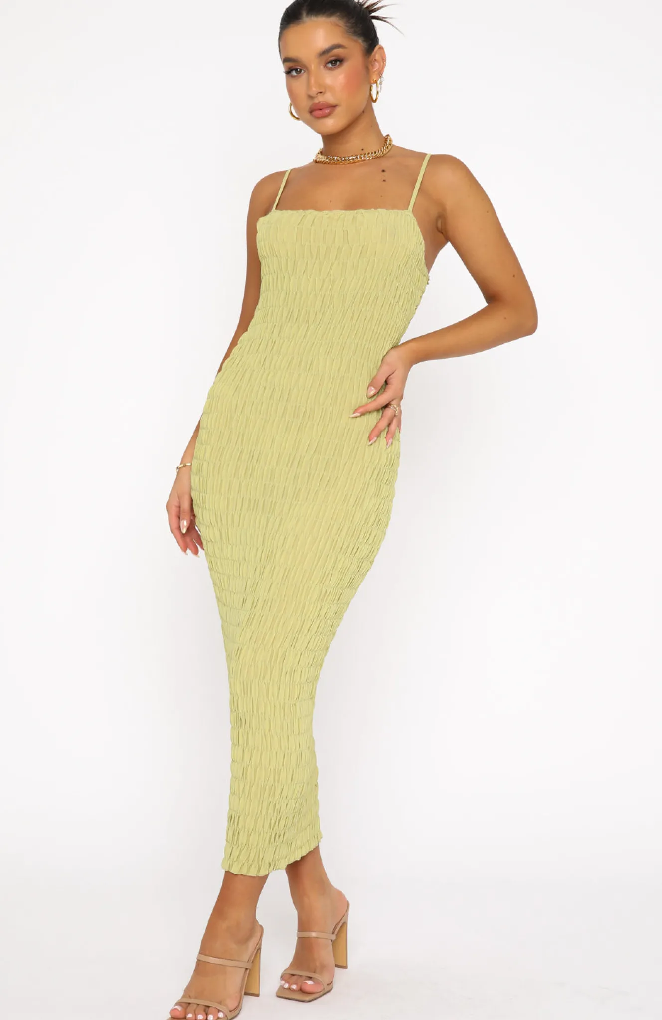 Formal Dresses | White Fox Boutique Flirty Feeling Midi Dress Kiwi green