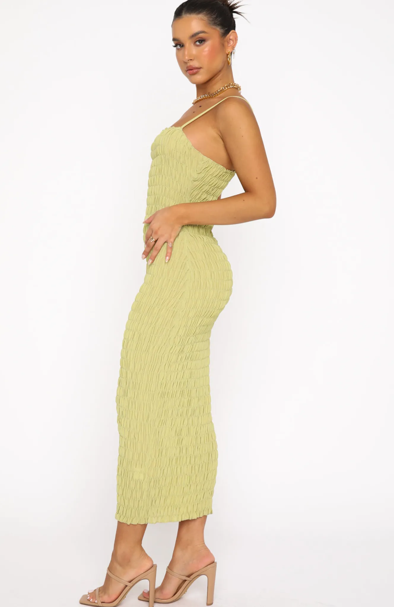 Formal Dresses | White Fox Boutique Flirty Feeling Midi Dress Kiwi green