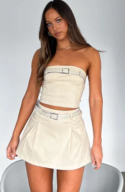 Shirts & Blouses | White Fox Boutique Follow Me Strapless Crop Beige nude