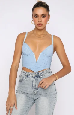 Shirts & Blouses | White Fox Boutique Forget It Bustier Dusty blue
