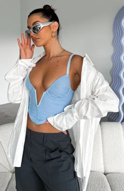 Shirts & Blouses | White Fox Boutique Forget It Bustier Dusty blue