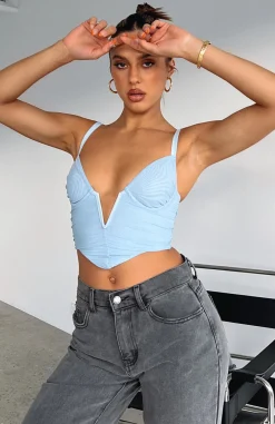 Shirts & Blouses | White Fox Boutique Forget It Bustier Dusty blue