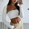 Shirts & Blouses | White Fox Boutique Forgetting You Ribbed Knit Long Sleeve Crop white