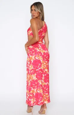 Formal Dresses | White Fox Boutique Full Of Charm Midi Dress Hot Floral pink