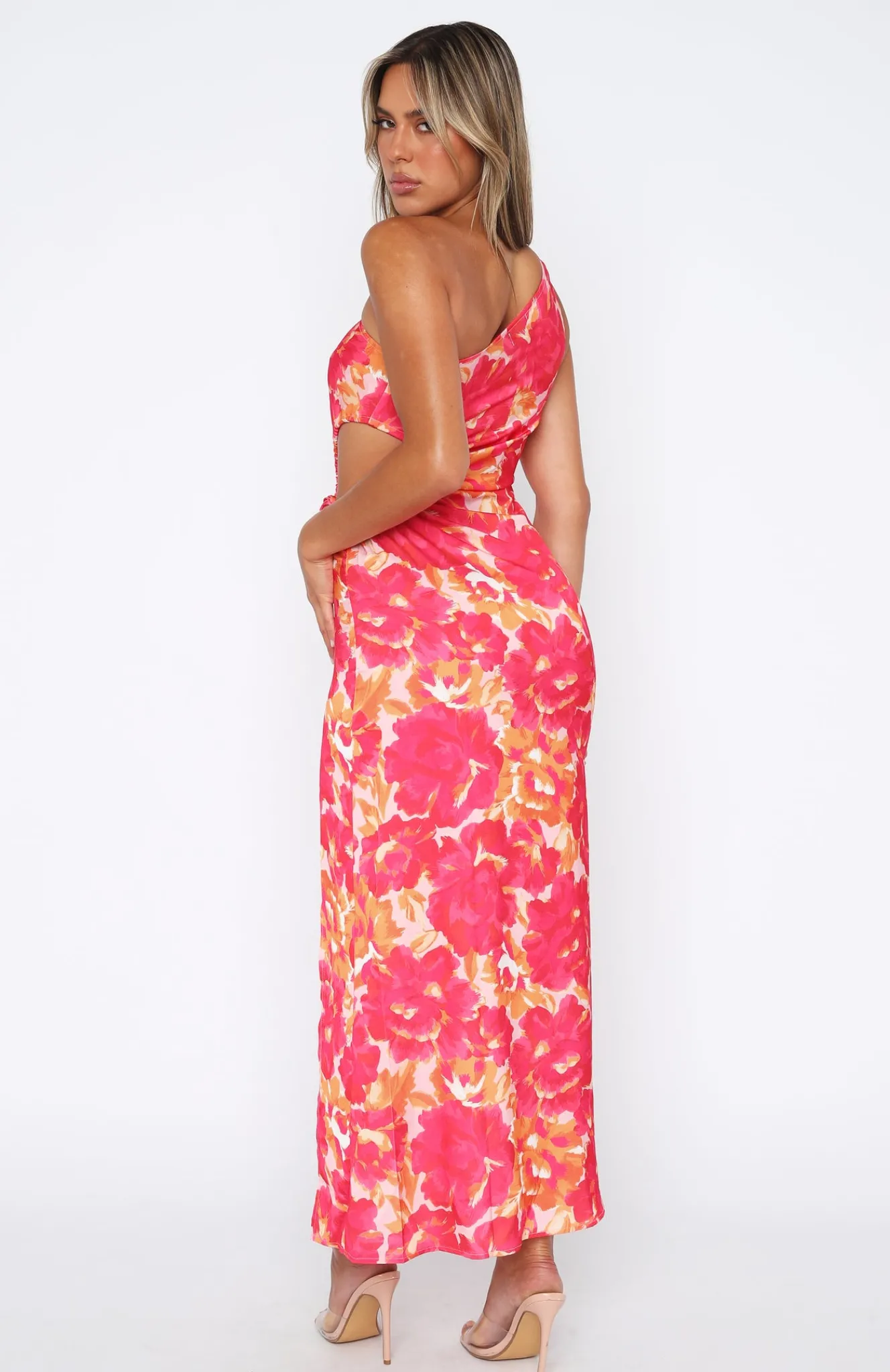 Formal Dresses | White Fox Boutique Full Of Charm Midi Dress Hot Floral pink