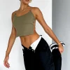 Shirts & Blouses | White Fox Boutique Game Of Chance Crop Khaki green