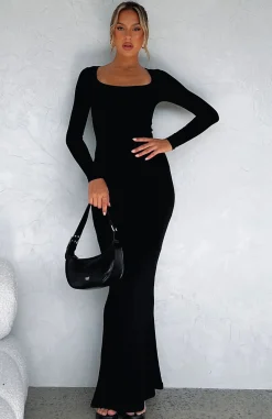 Formal Dresses | White Fox Boutique Get My Attention Long Sleeve Maxi Dress black