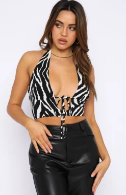Shirts & Blouses | White Fox Boutique Getting Over You Crop Zebra Print multi