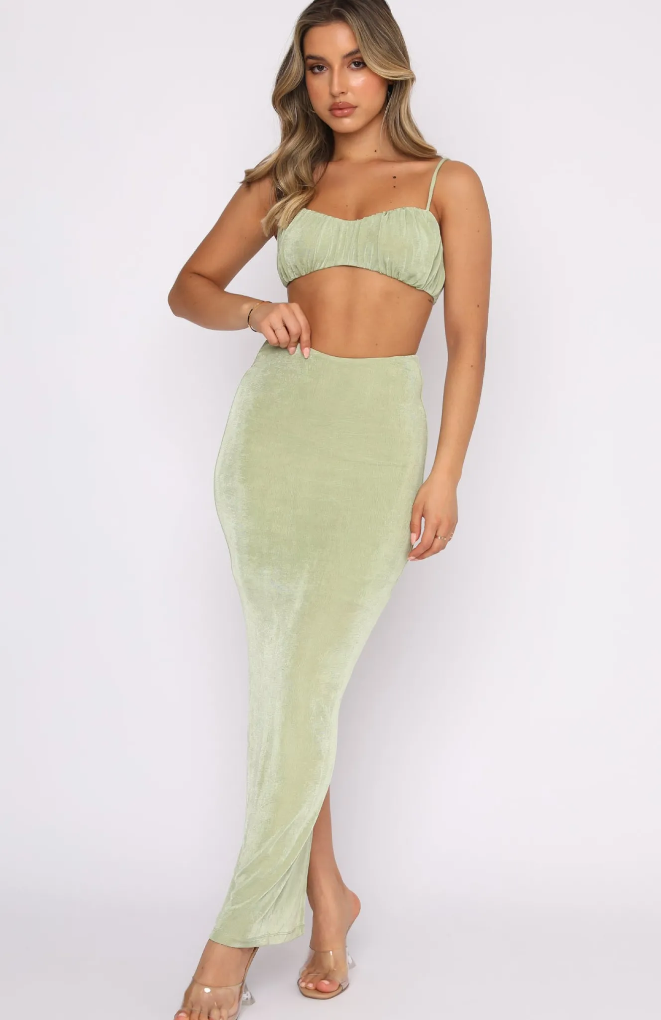 Formal Dresses | White Fox Boutique Girl Crush Maxi Set Sage green