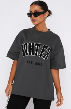 Shirts & Blouses | White Fox Boutique Give It Away Oversized Tee Charcoal grey