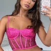Shirts & Blouses | White Fox Boutique Give Me More Bustier Fuchsia Sequin pink