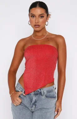 Shirts & Blouses | White Fox Boutique Glamorous Girl Strapless Top red