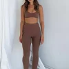 Leggings | White Fox Boutique Go Getter High Waisted Leggings Chocolate brown