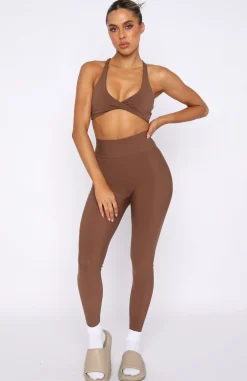 Leggings | White Fox Boutique Go Getter High Waisted Leggings Chocolate brown