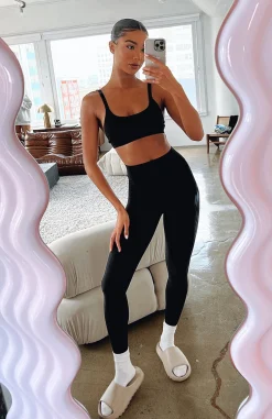 Sports Bras & Crops | White Fox Boutique Go Getter High Waisted Leggings black