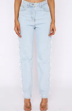 Denim | White Fox Boutique Going With The Flow Jeans Wash blue