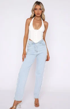 Denim | White Fox Boutique Going With The Flow Jeans Wash blue