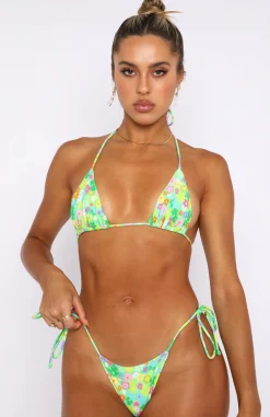 Bikini Bottoms | White Fox Boutique Golden Hour Bikini Top Lime Fleur green