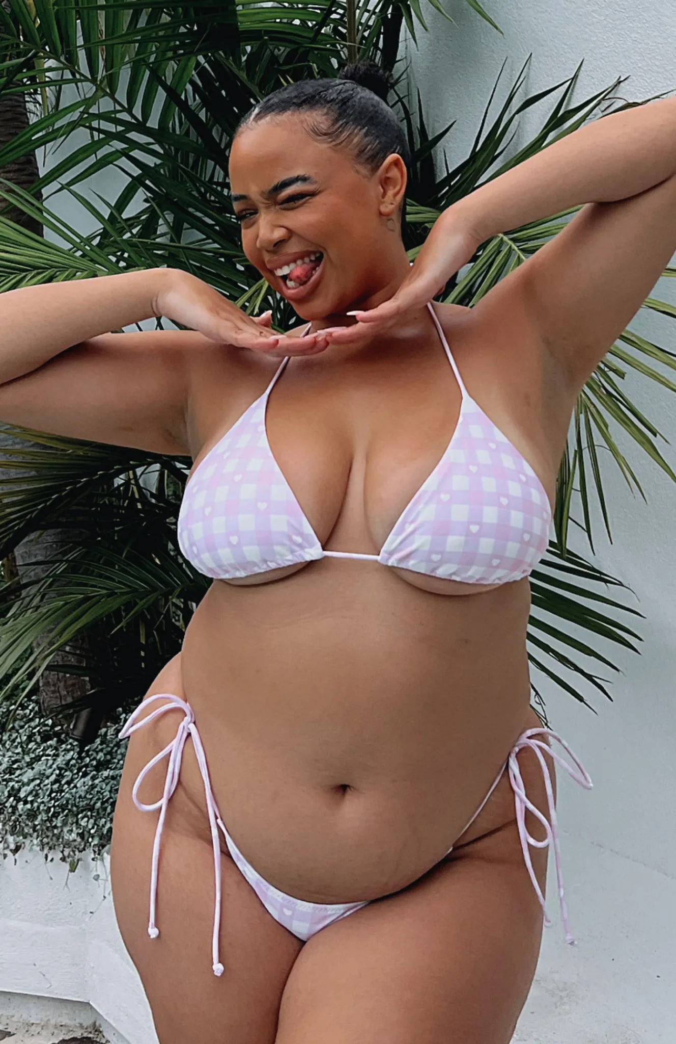 Bikini Tops | White Fox Boutique Golden Hour Bikini Top Gingham pink