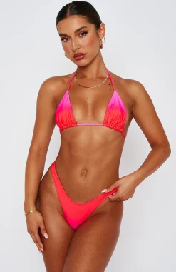 Bikini Tops | White Fox Boutique Golden Hour Bikini Top Strawberry Ombre pink