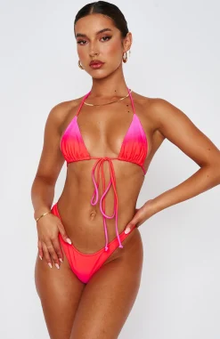 Bikini Tops | White Fox Boutique Golden Hour Bikini Top Strawberry Ombre pink