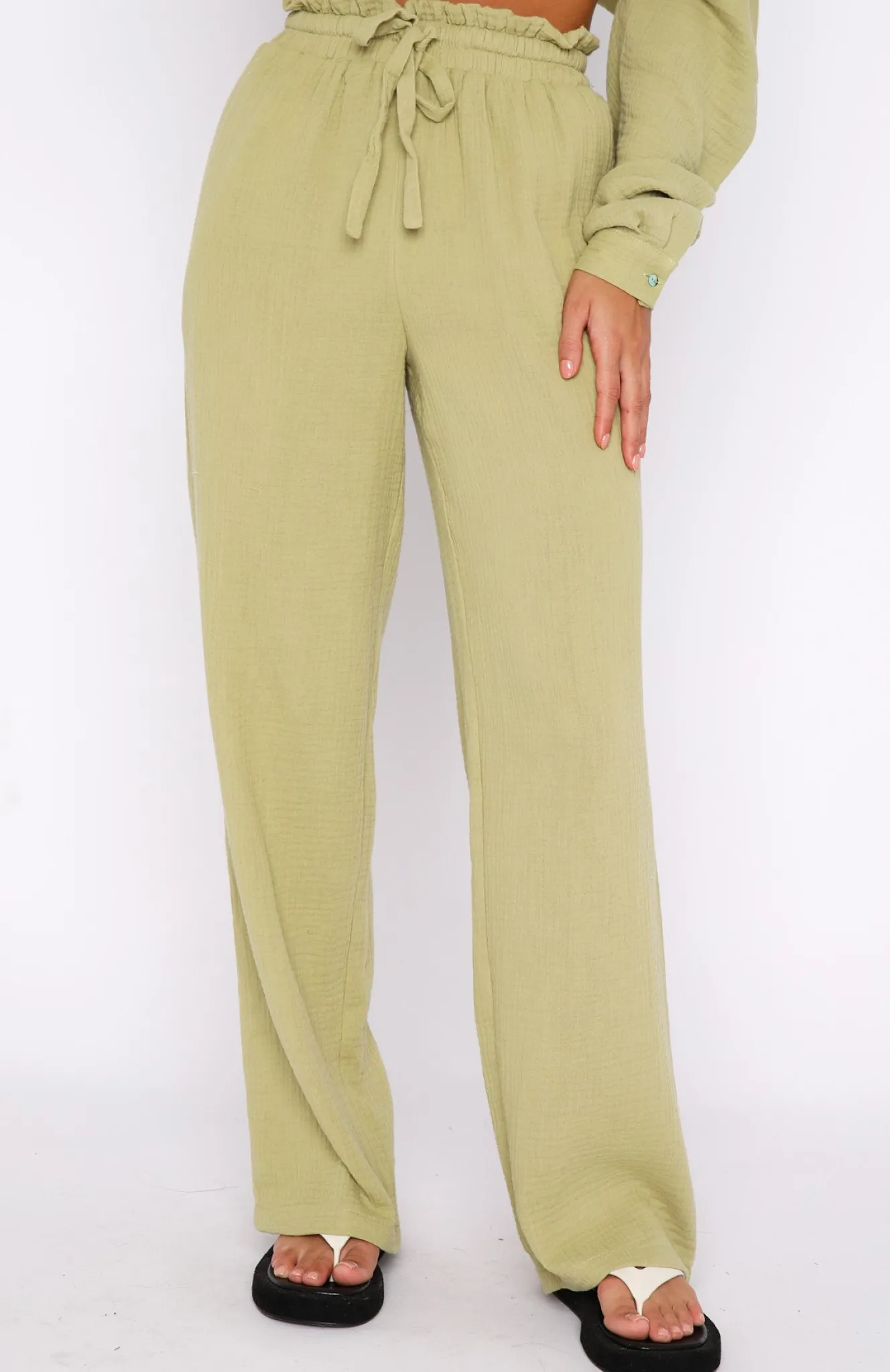 Resort Wear | White Fox Boutique Golden Moment Pants Matcha green