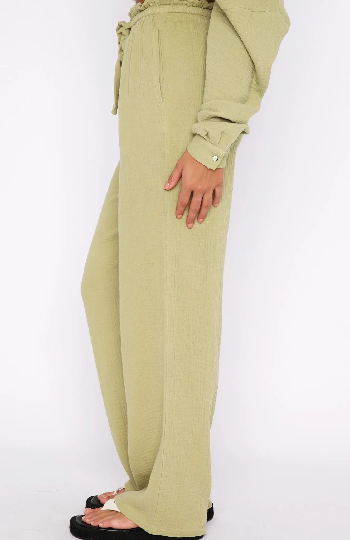 Resort Wear | White Fox Boutique Golden Moment Pants Matcha green