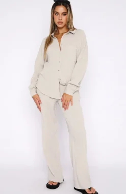Resort Wear | White Fox Boutique Golden Moment Pants Moon grey