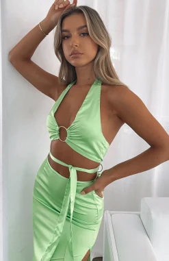 Shirts & Blouses | White Fox Boutique Got Game Crop green