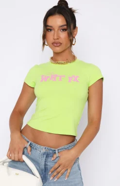 Shirts & Blouses | White Fox Boutique Handle With Care Baby Tee Lime green