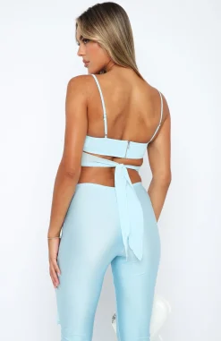 Shirts & Blouses | White Fox Boutique Headlines Crop Baby blue