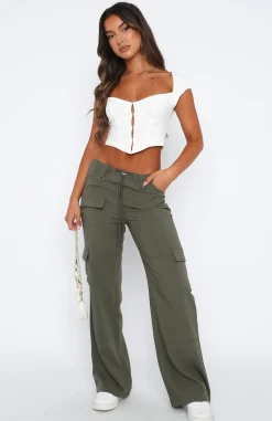 Pants | White Fox Boutique Headsprung Cargo Pants Khaki green
