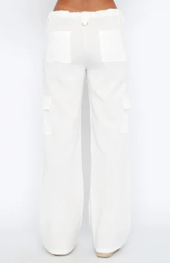 Pants | White Fox Boutique Headsprung Cargo Pants white