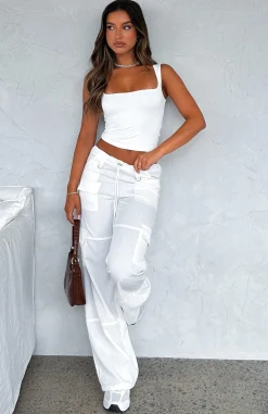 Pants | White Fox Boutique Headsprung Cargo Pants white