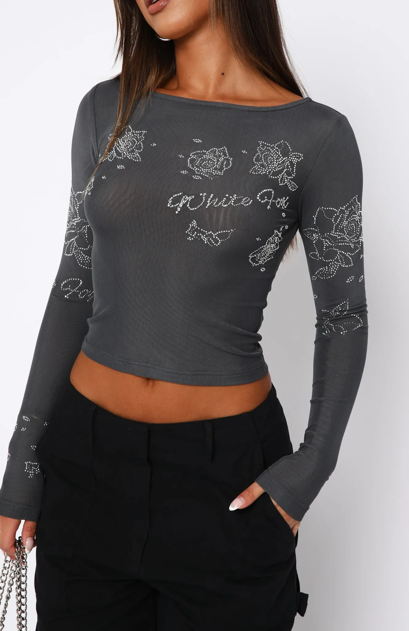 Shirts & Blouses | White Fox Boutique Headstrong Long Sleeve Top Charcoal grey