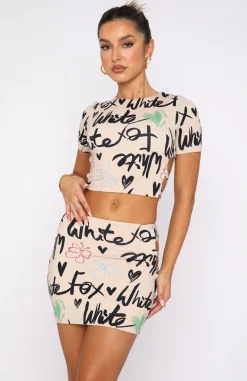 Shirts & Blouses | White Fox Boutique Heart Holder Crop Latte Sketch nude