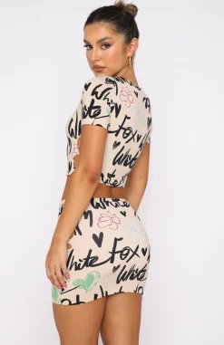 Shirts & Blouses | White Fox Boutique Heart Holder Crop Latte Sketch nude