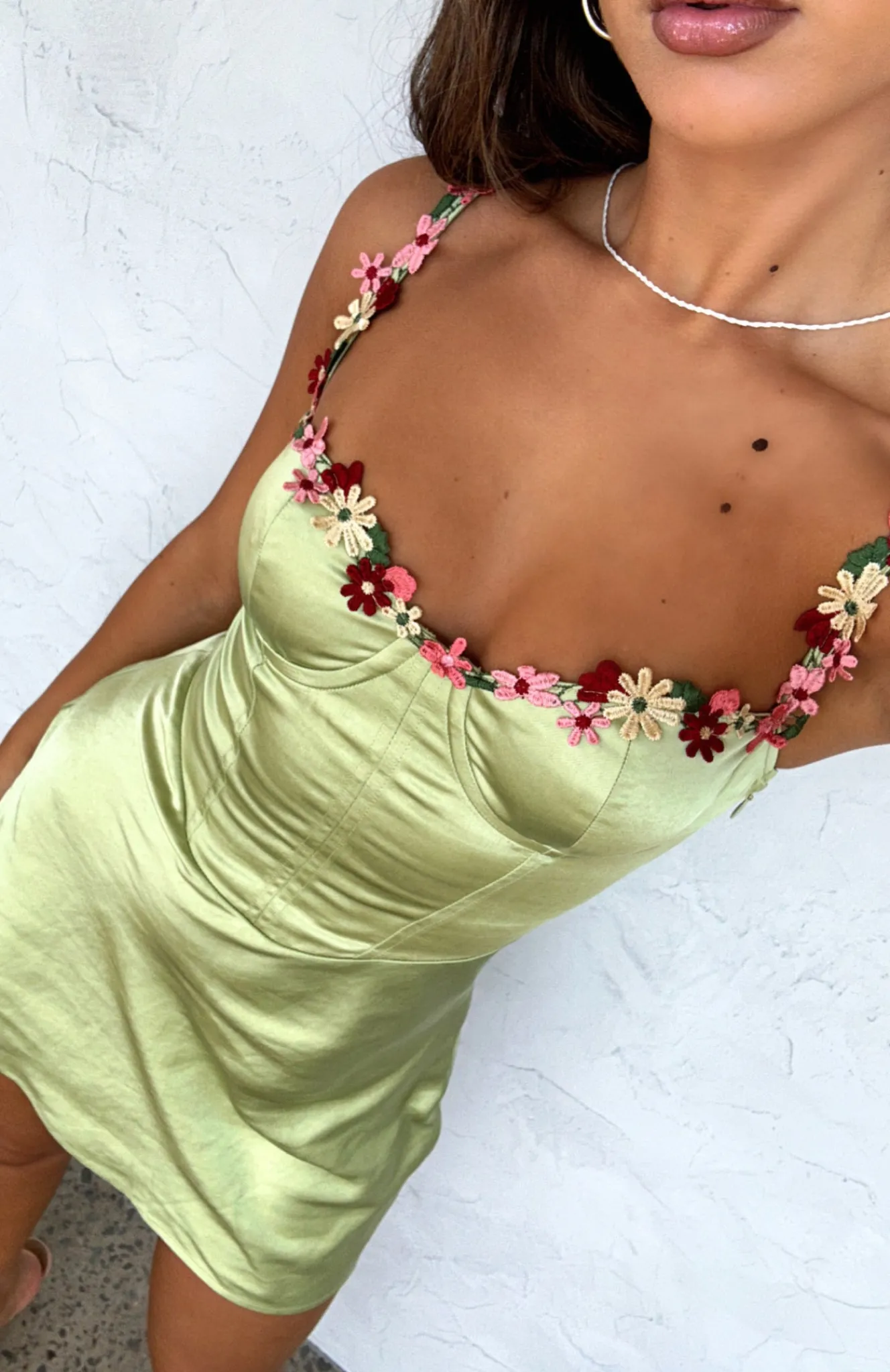 Restocked | White Fox Boutique Heart Of The City Mini Dress Matcha green