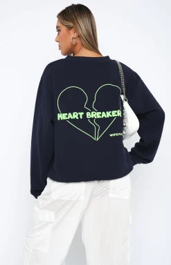 Jackets & Blazers | White Fox Boutique Heartbreak Oversized Sweater Navy blue