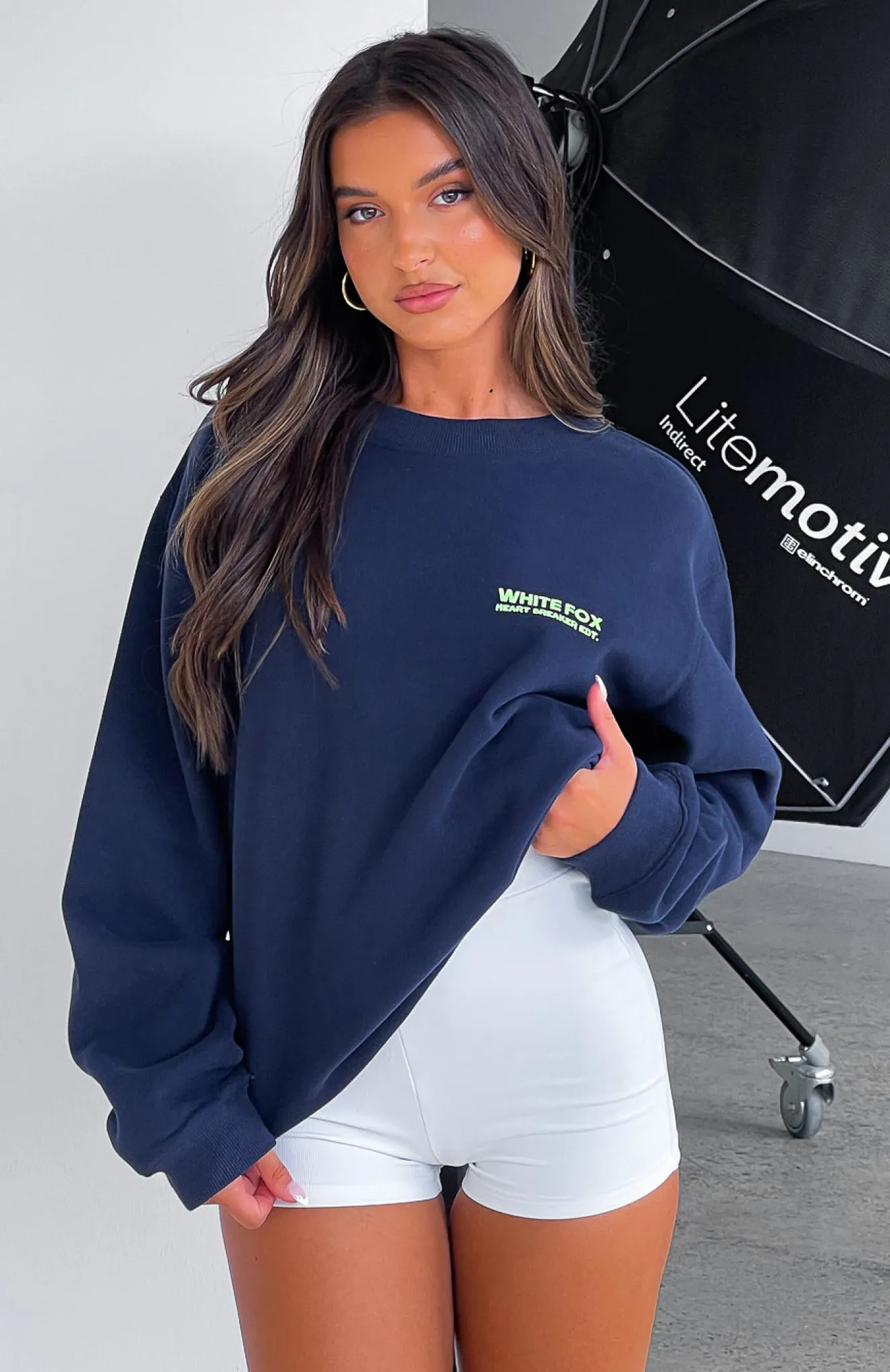 Jackets & Blazers | White Fox Boutique Heartbreak Oversized Sweater Navy blue