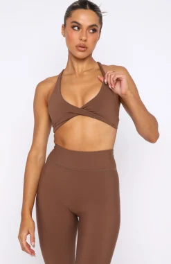 Sports Bras & Crops | White Fox Boutique High Definition Sports Bra Chocolate brown