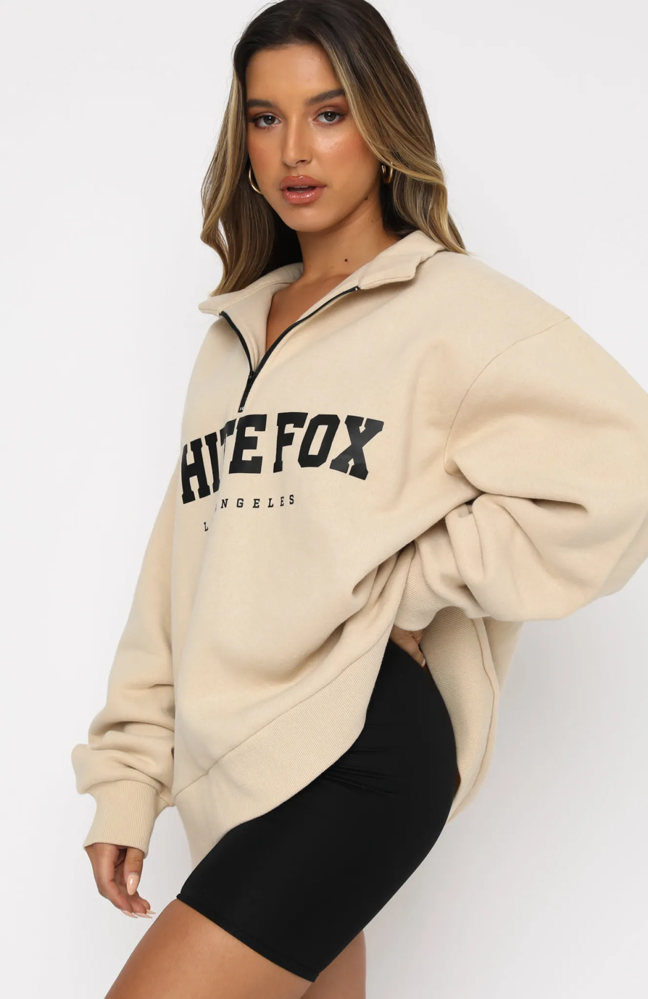 Jackets & Blazers | White Fox Boutique High Standard Zip Front Sweater Sand nude