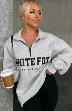 Jackets & Blazers | White Fox Boutique High Standard Zip Front Sweater Marle grey