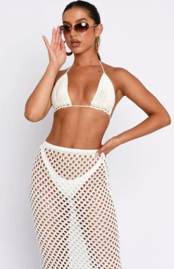 Resort Wear | White Fox Boutique Hold On Crochet Bikini Top Off white
