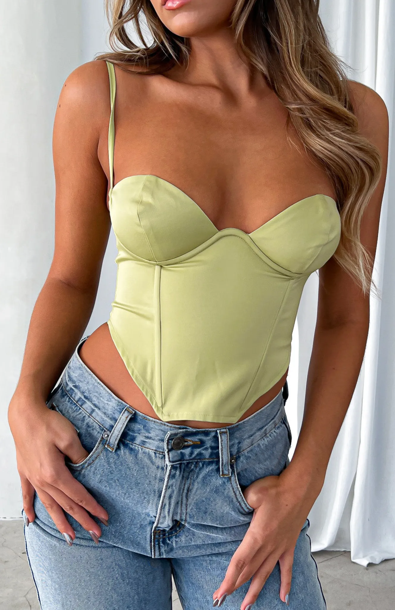 Shirts & Blouses | White Fox Boutique Hold On To You Bustier Matcha green