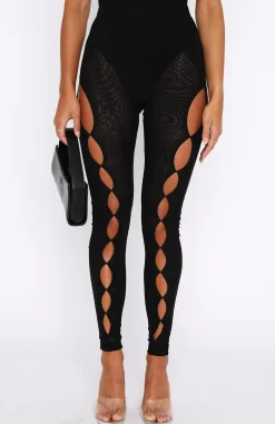 Pants | White Fox Boutique Hollywood Moment Mesh Leggings black